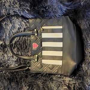 Small black and white Betsey Johnson tote